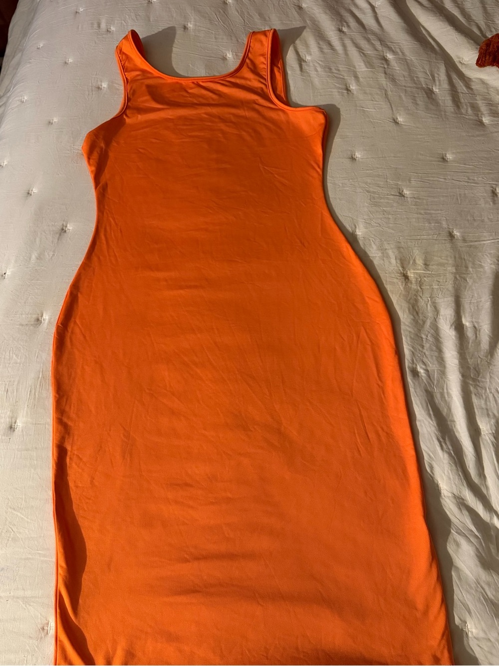 Sleeveless Orange Bodycon Dress